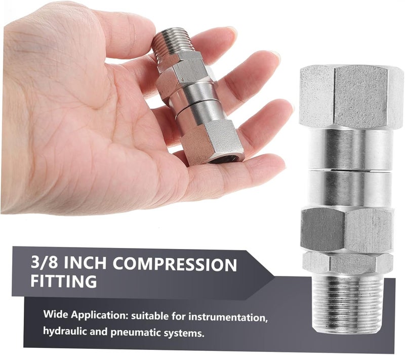 Hemobllo 2pcs Compression Fitting Stainless Steel Adapter Straight Coupling Connector for Easy Installation and Reliable Sealing Various Applications - Image 3